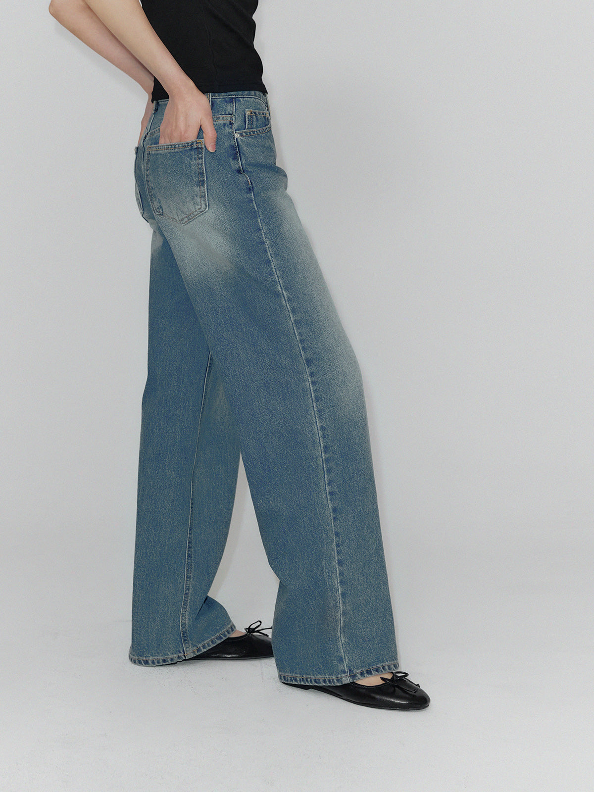 [TWEE] Indie Straight Long Denim Pants