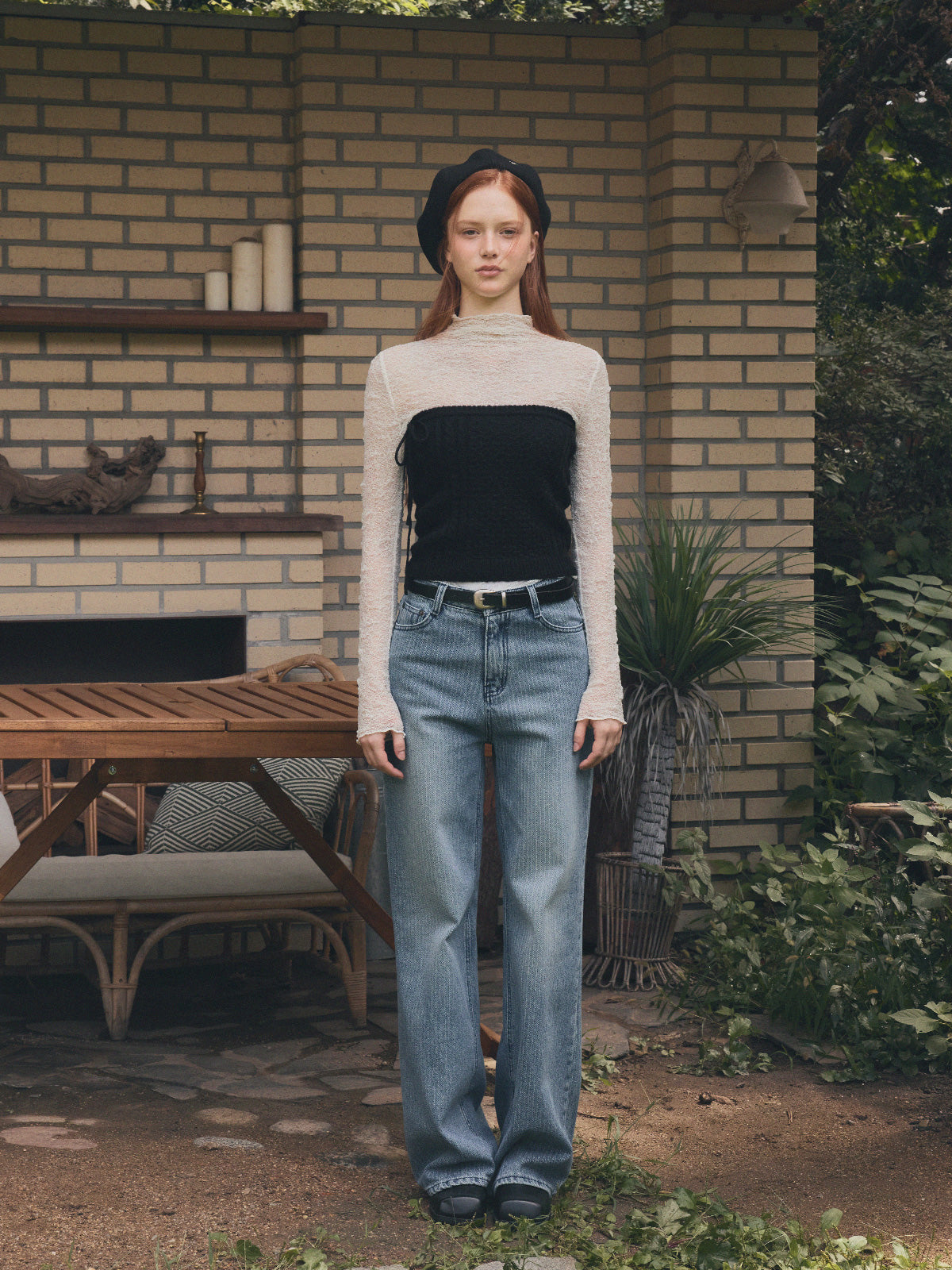 [TWEE] Izell Stripe Wide Denim Pants