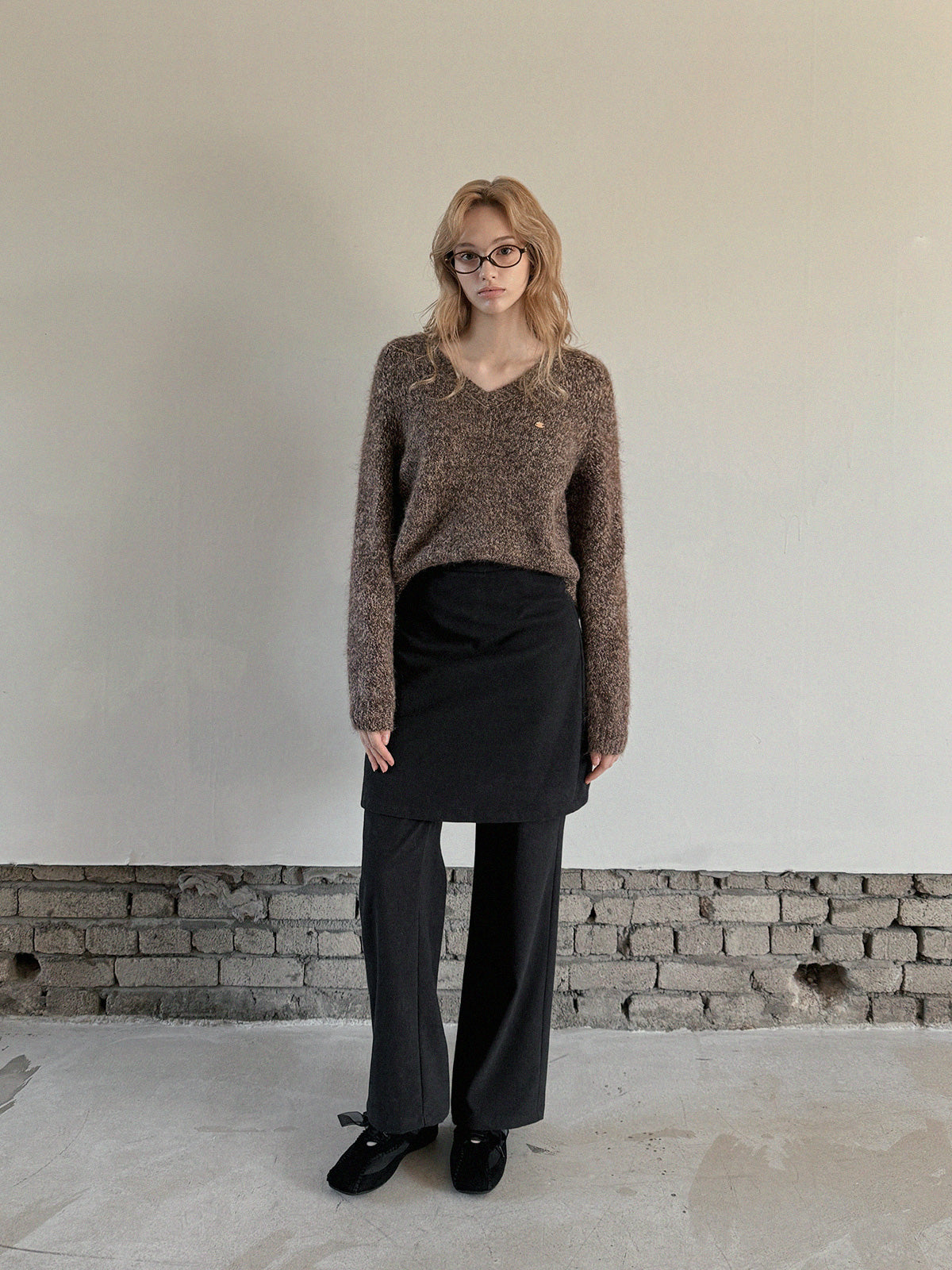 [TWEE] 중복 혼합 루즈핏 니트