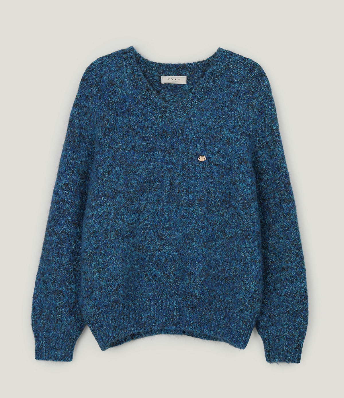 [TWEE] Dupe Gemischter Locker Geschnittener Strick