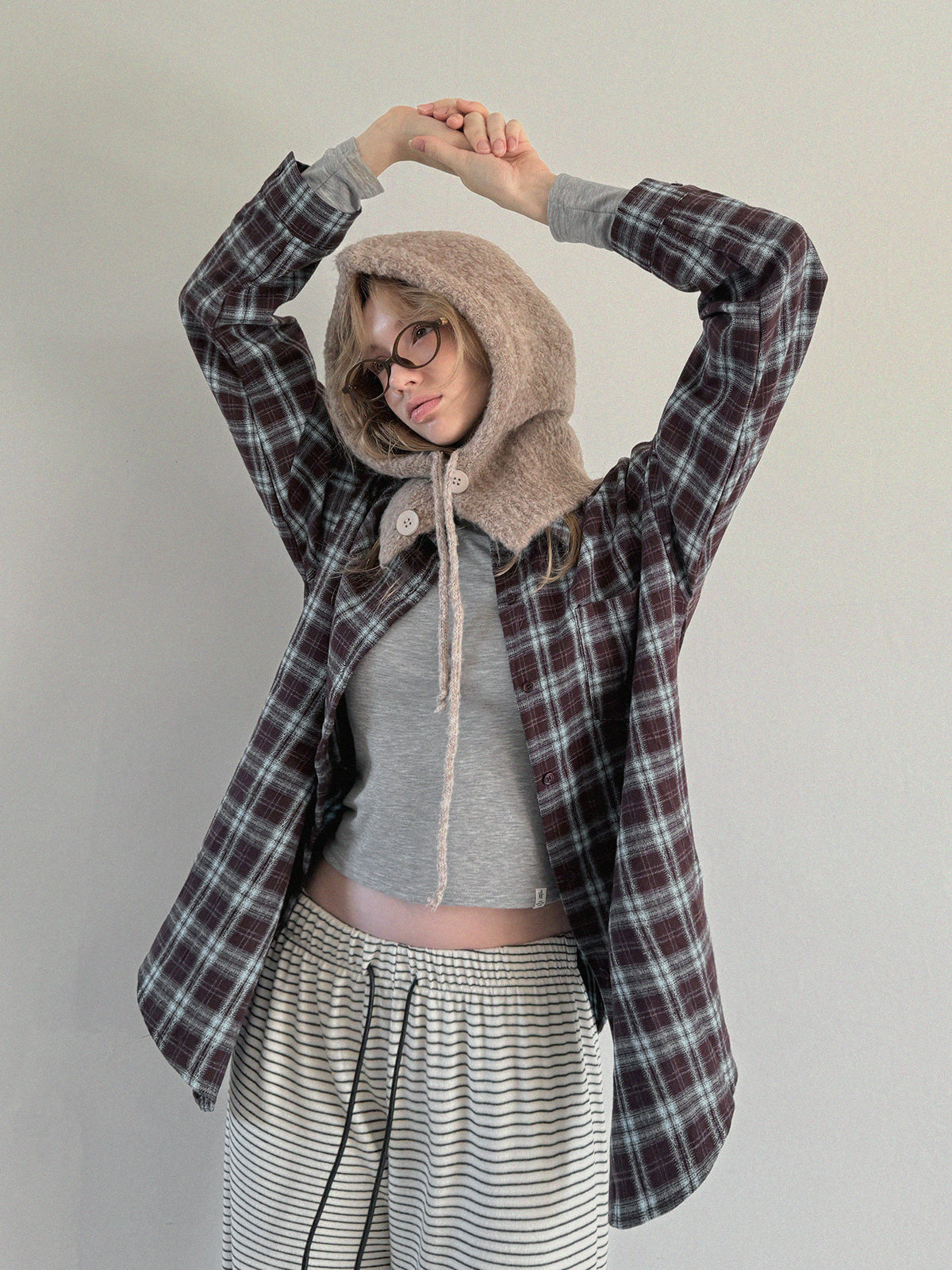 [TWEE] Riet Check Oversized Hemd