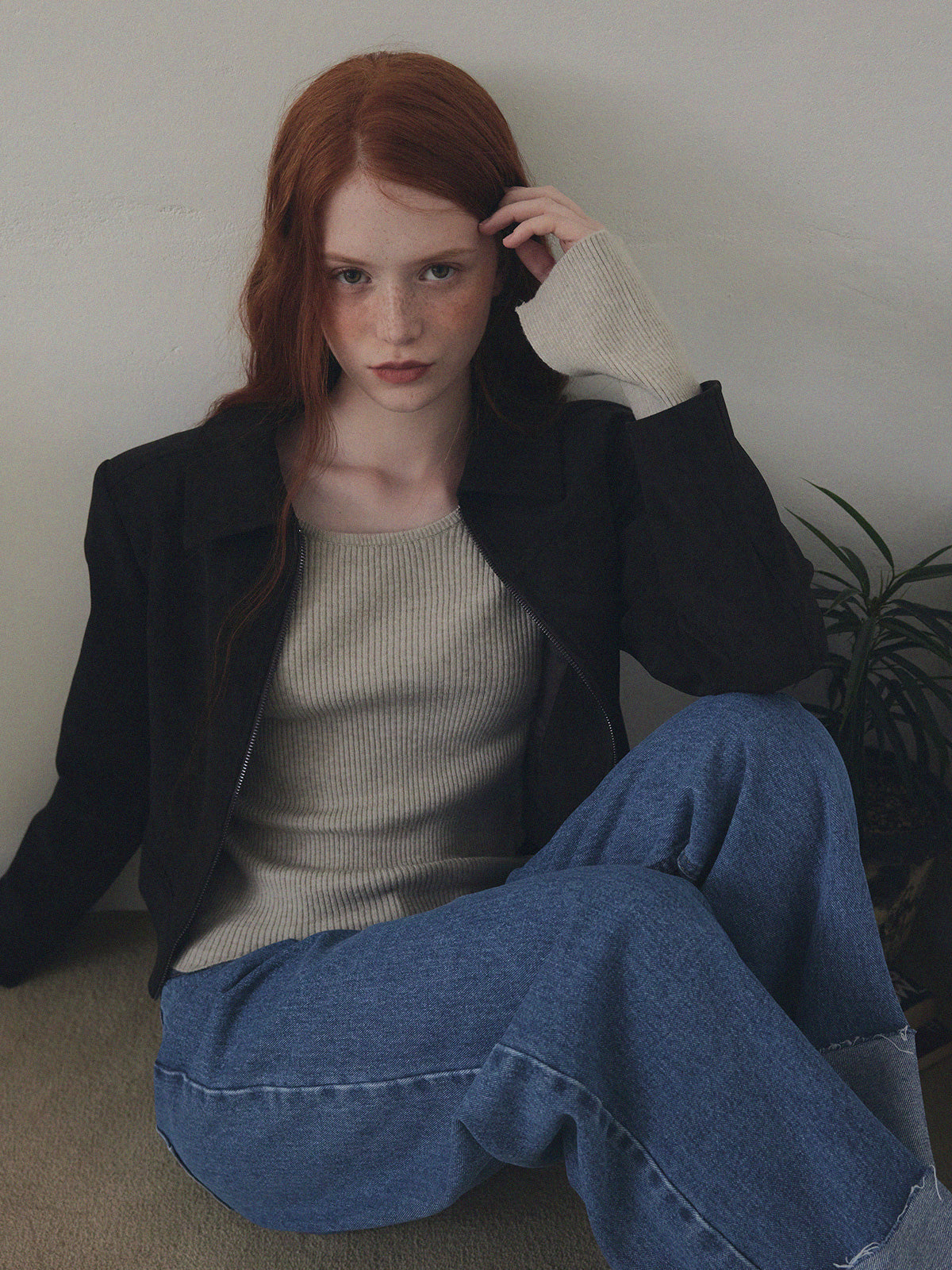 [TWEE] Puo Rolled-Up Wide Leg Denim Pants Jean