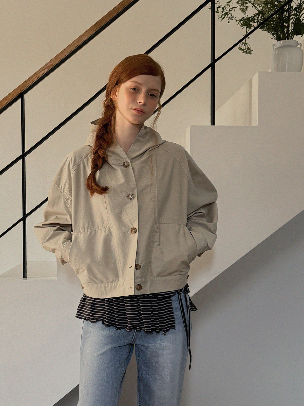 [TWEE] Hetz Button-Up Hooded Jumper