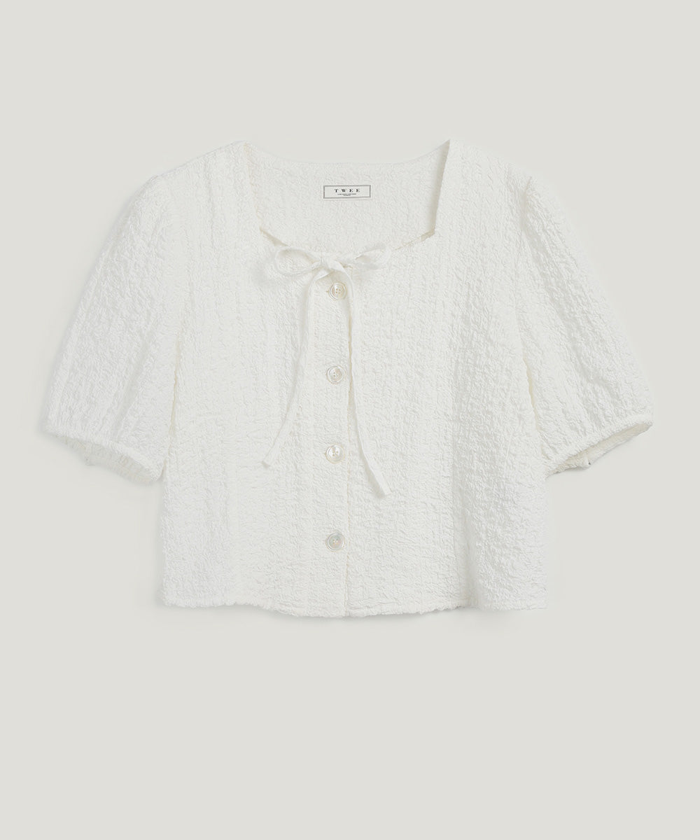 [TWEE] Lund Wrinkle Button Blouse