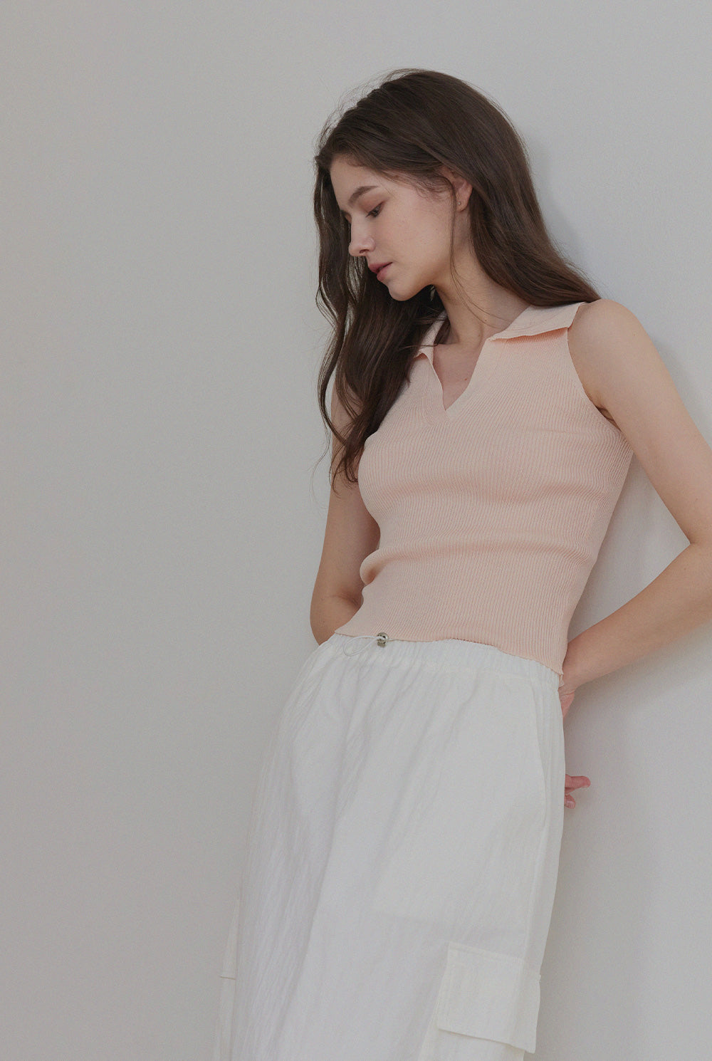[TWEE] Áo len không tay cổ bẻ Daying