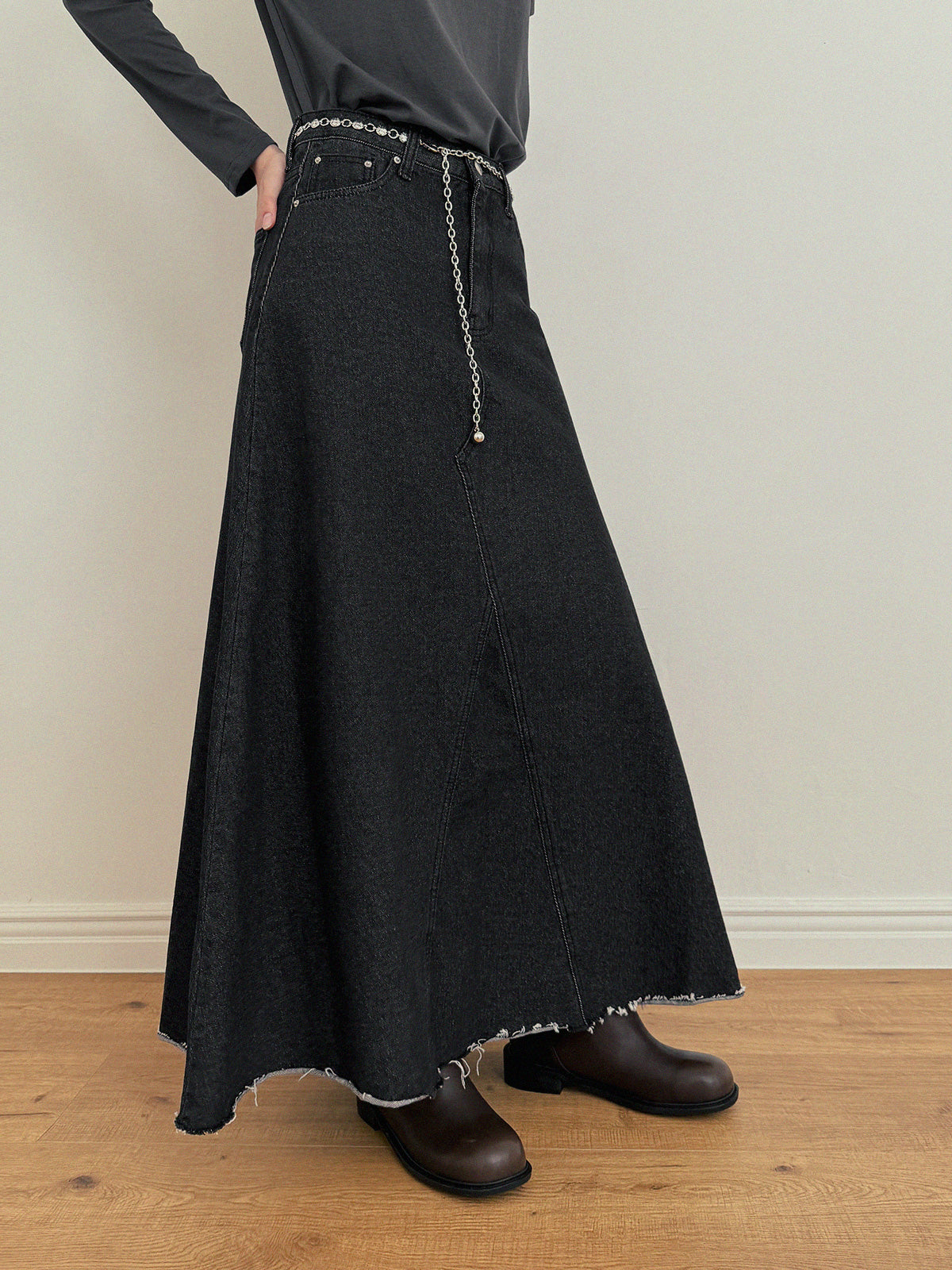 [TWEE] Neville Denim Maxi Long Skirt