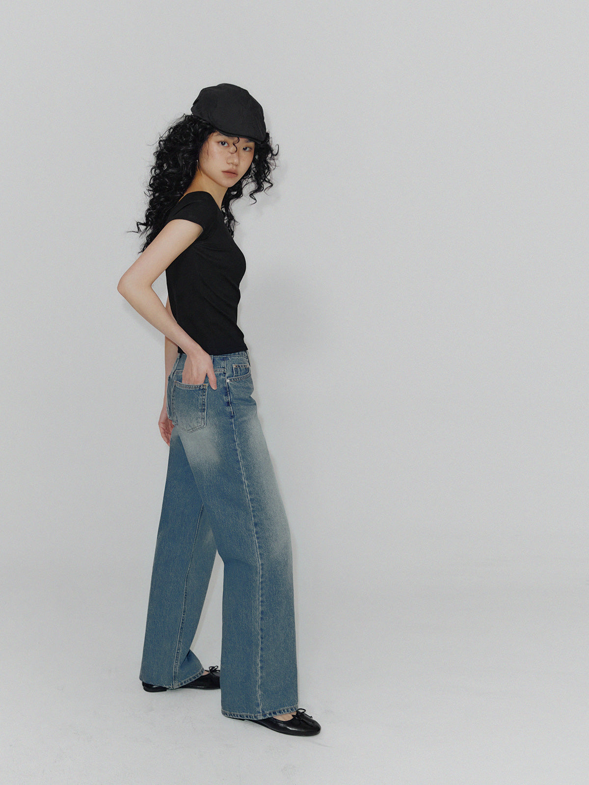 [TWEE] Indie Straight Long Denim Pants