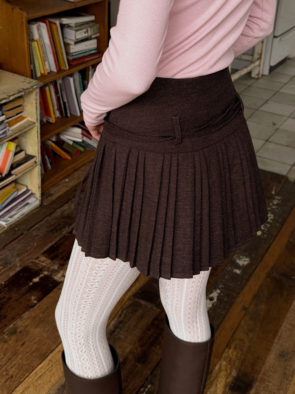 [TWEE] Koa Belted Pleated Mini Skirt