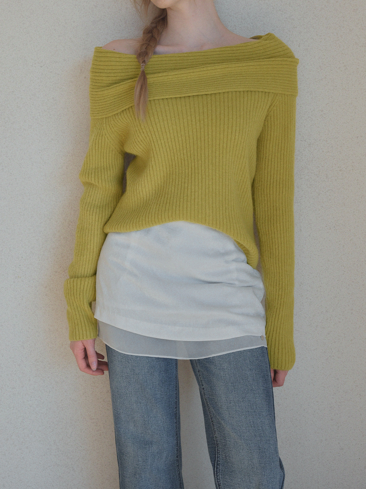 [TWEE] Maglia a coste Eldin con spalle scoperte