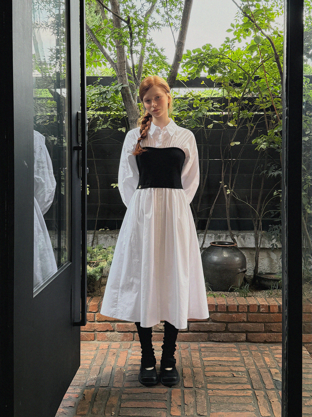 [TWEE] Bedis Scallop Shirt Long Dress