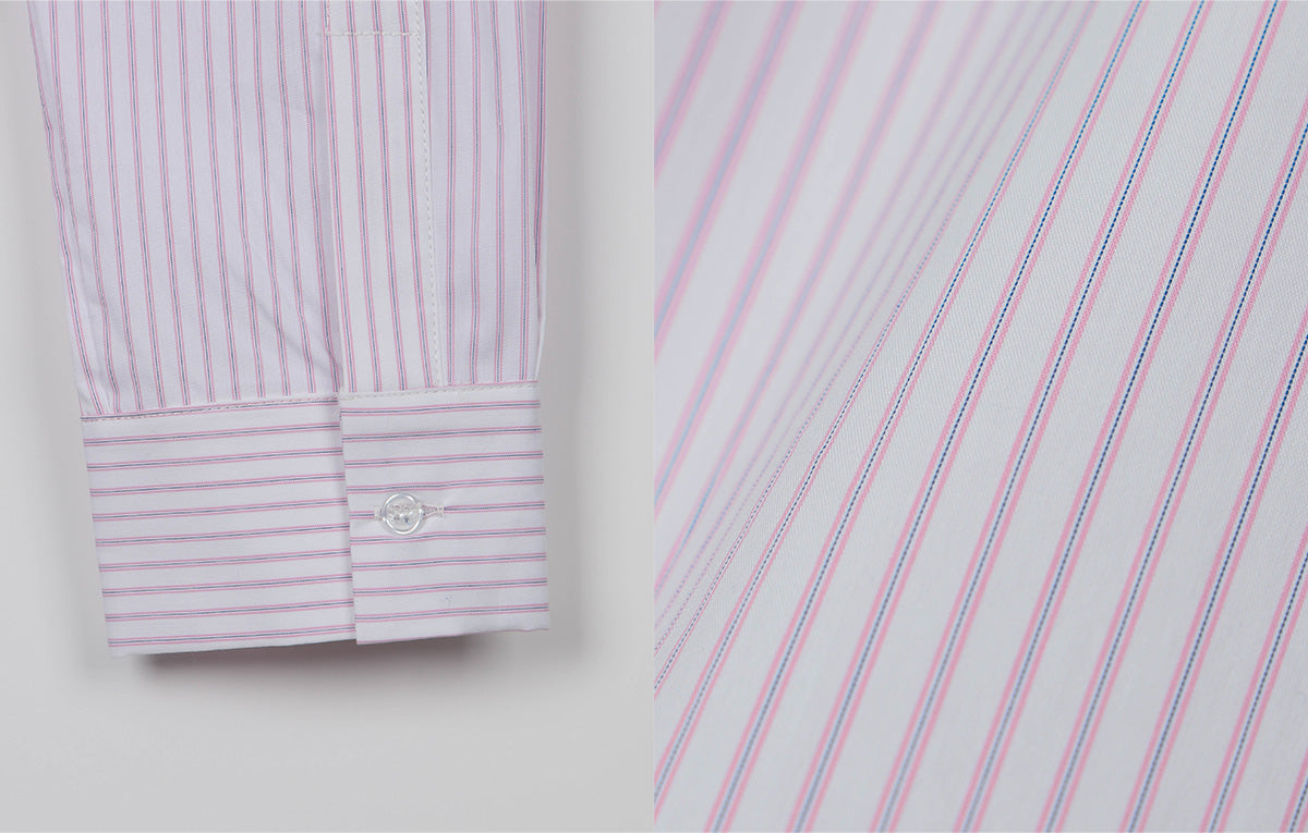 [TWEE] Ronty Stripe Embroidered Pocket Long Sleeve Shirt