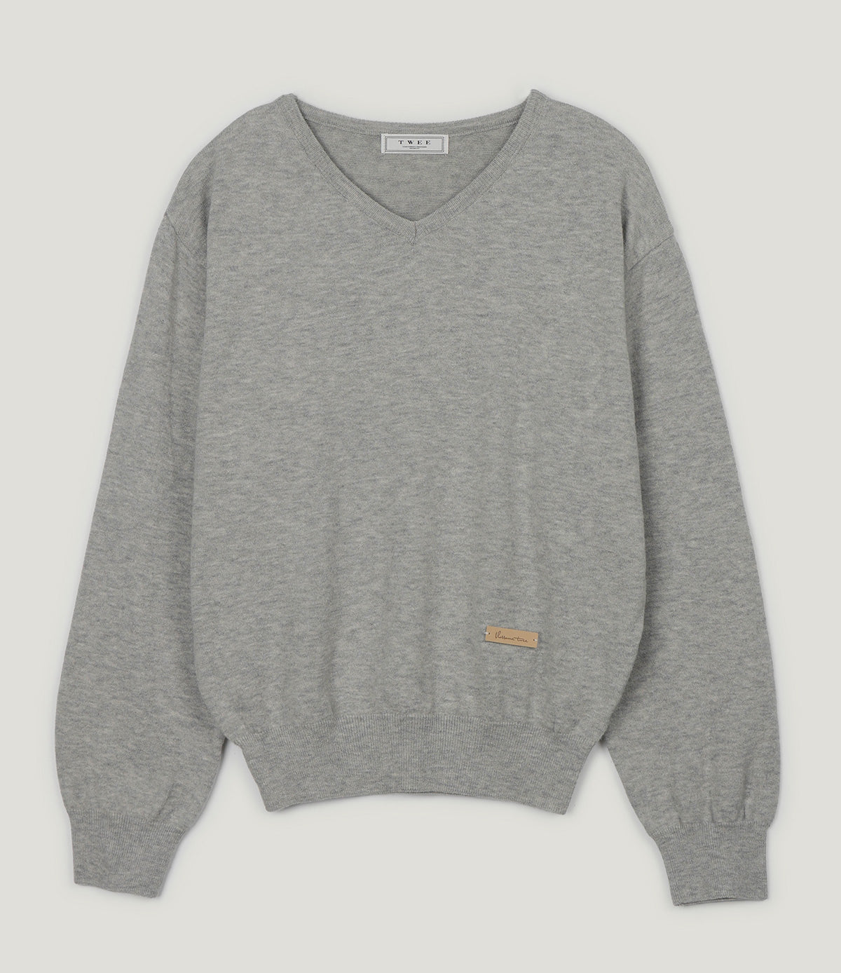 [TWEE] Dallen V-Neck Loose Fit Long Sleeve Knit