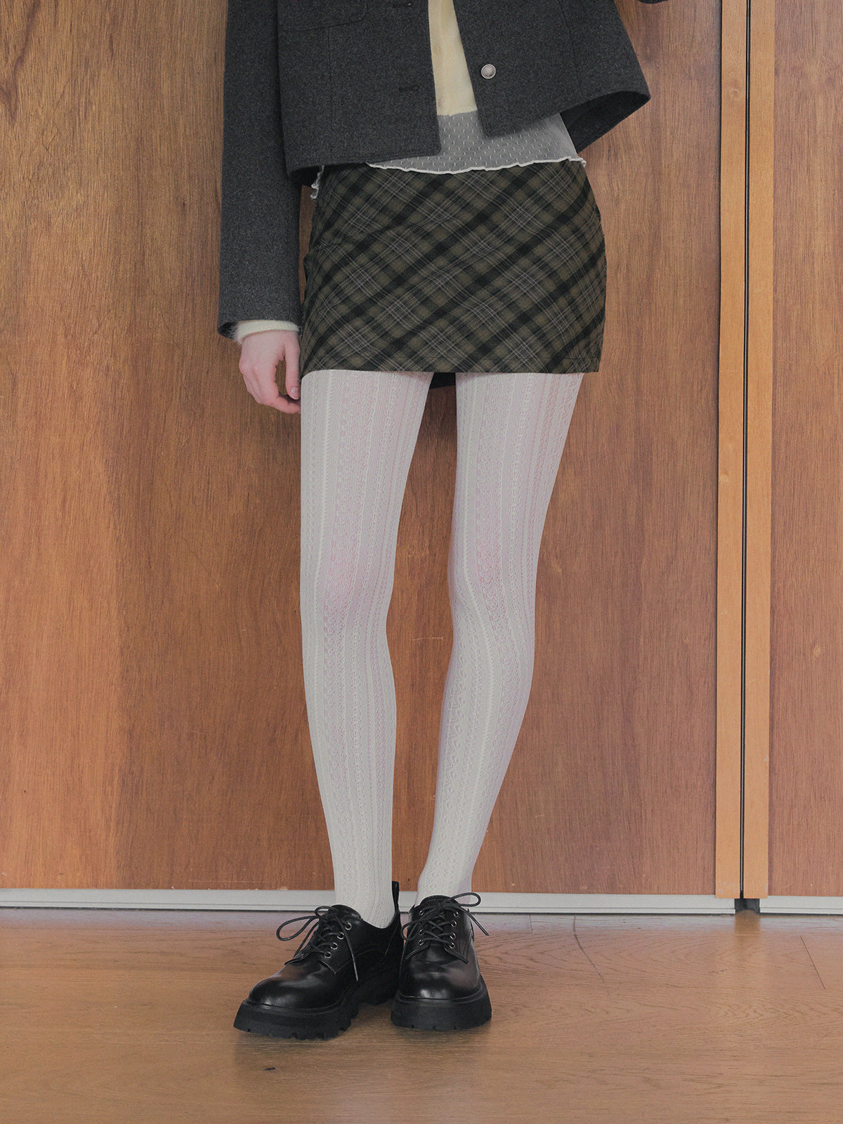 [TWEE] Polind Check Mini Skirt