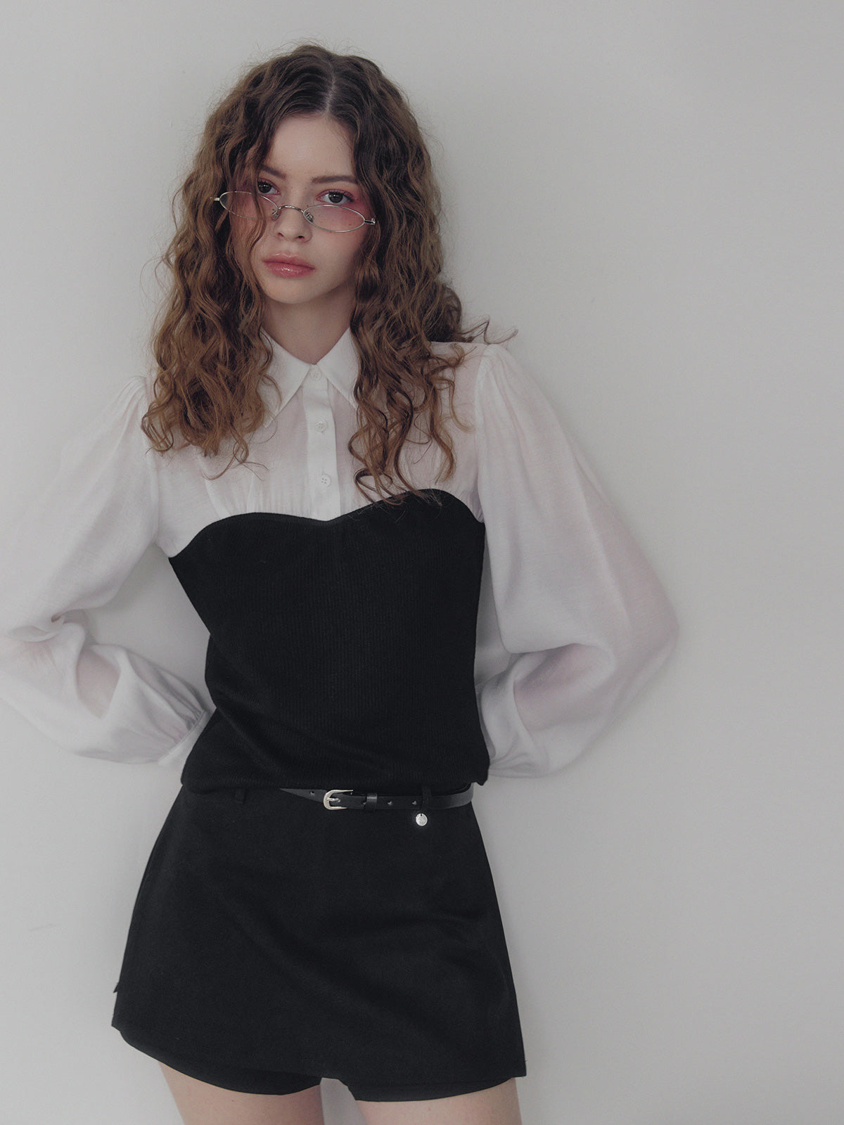 [TWEE] Wipin Knit Top Bustier Shirt Blouse