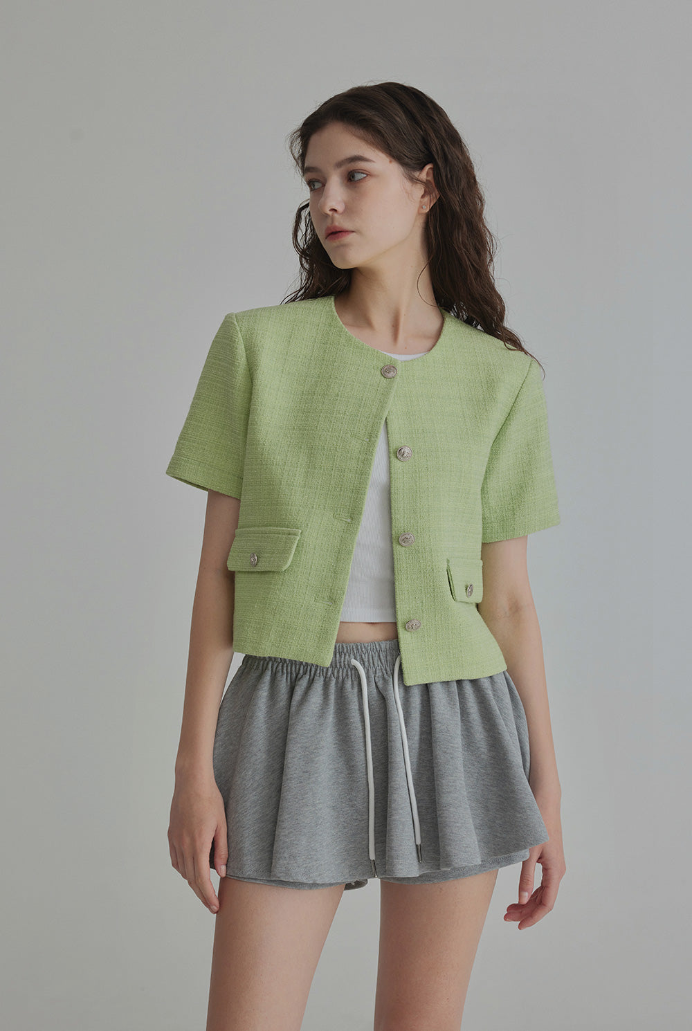 [TWEE] Hermi Tweed Short Sleeve Jacket