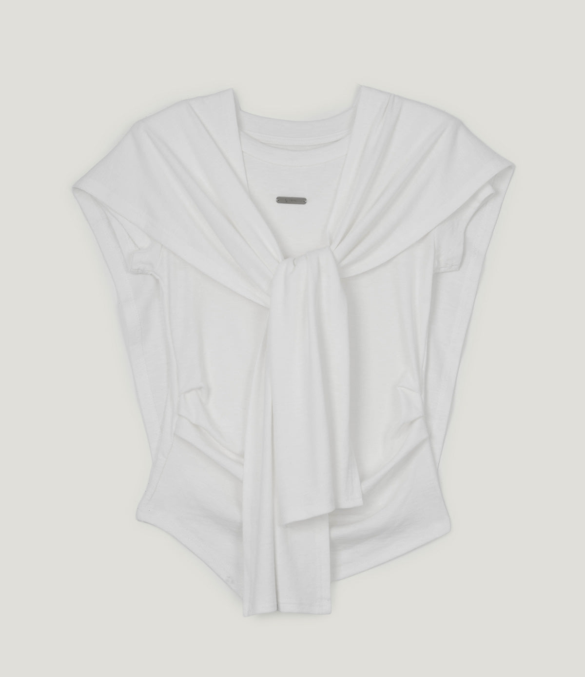 [TWEE] Ento slim shirring short sleeve t-shirt (muffler set)