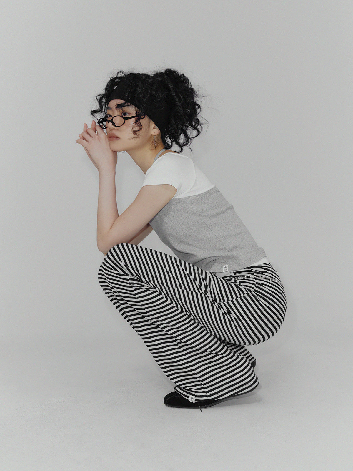 [TWEE] Dult Stripe Banded Bootcut Long Pants