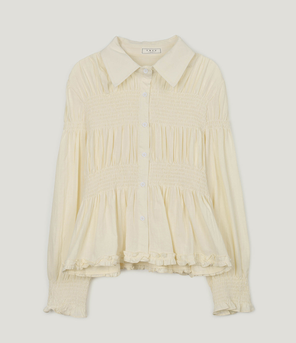 [TWEE] Riphos Wrinkle Long Sleeve Shirt Blouse