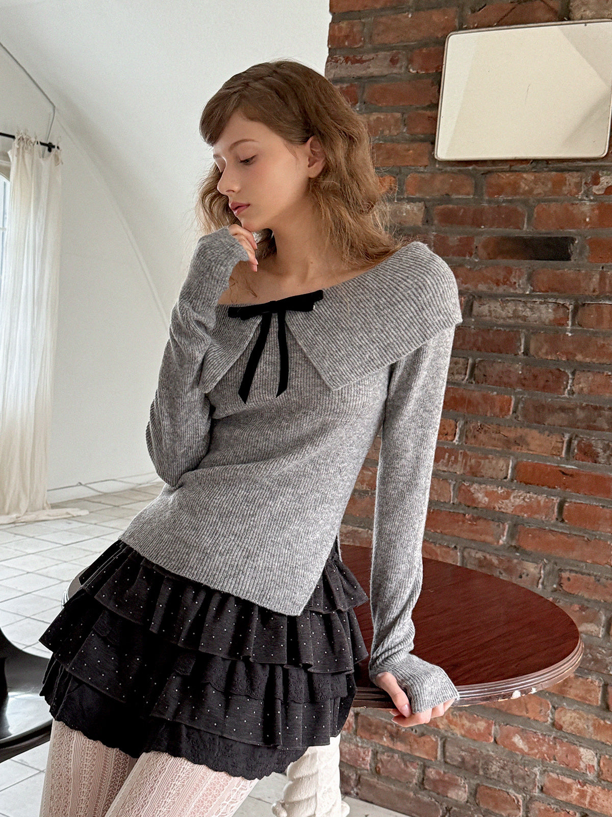 [TWEE] Kido Dot Tiered Mini Skirt