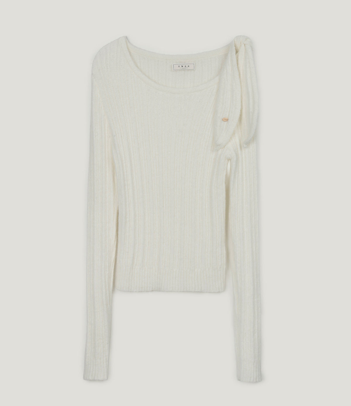 [TWEE] Bohe Shoulder Cut-Out Strap Knit Top