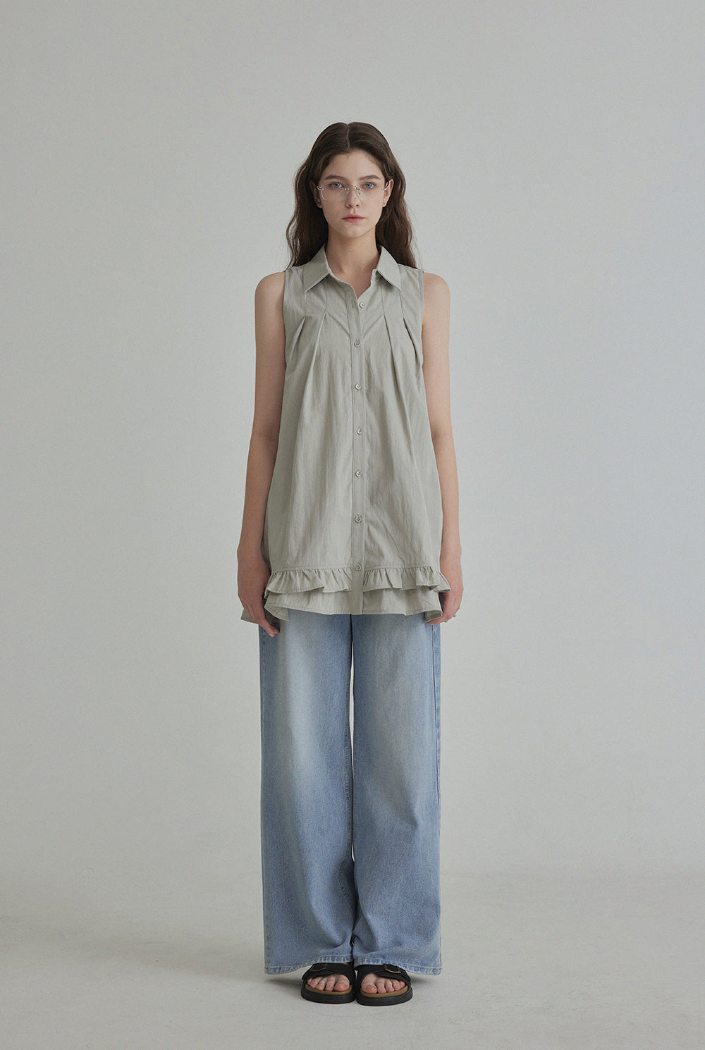 [TWEE] Blouse à col coquillage volanté