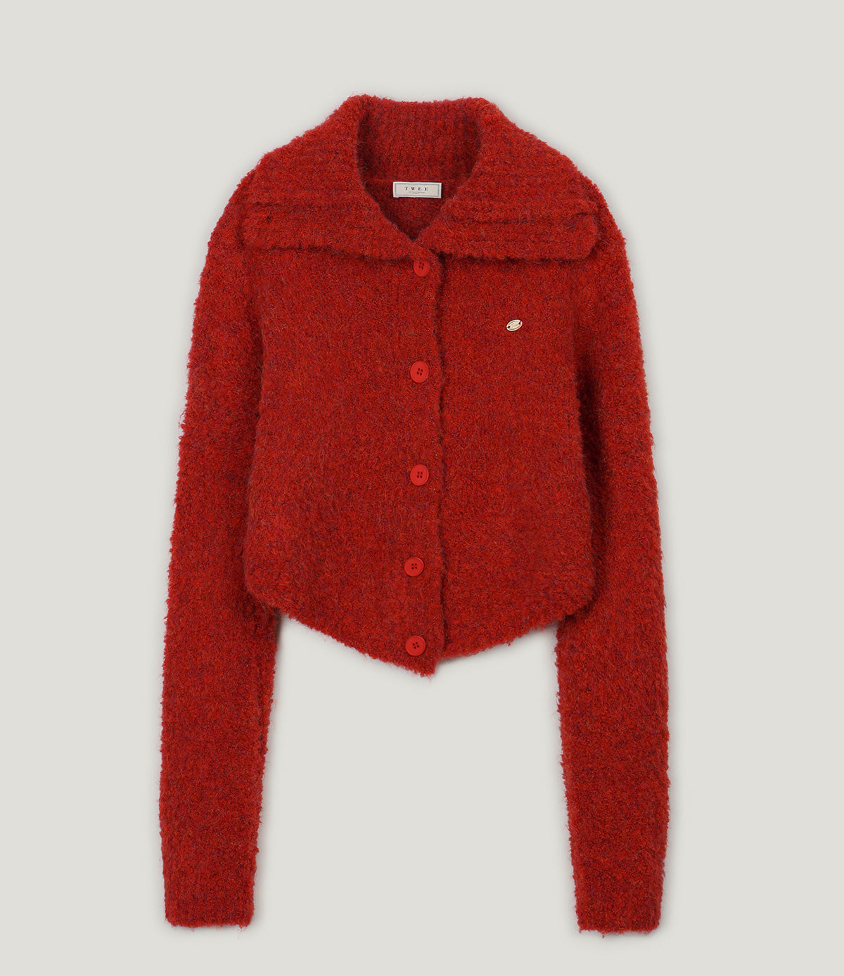 [TWEE] Cardigan in maglia a collo alto Qupit Boucle