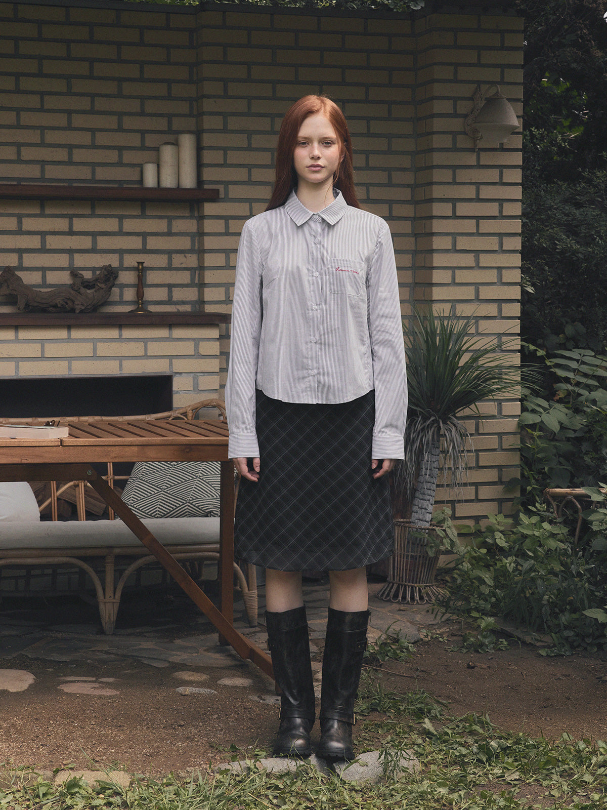 [TWEE] Lonté Stripe Embroidered Pocket Shirt
