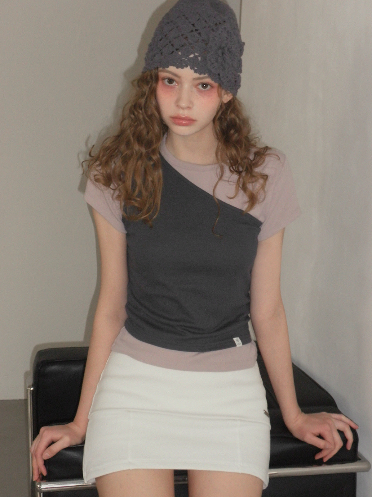 [TWEE] Cellon shirring one-shoulder sleeveless