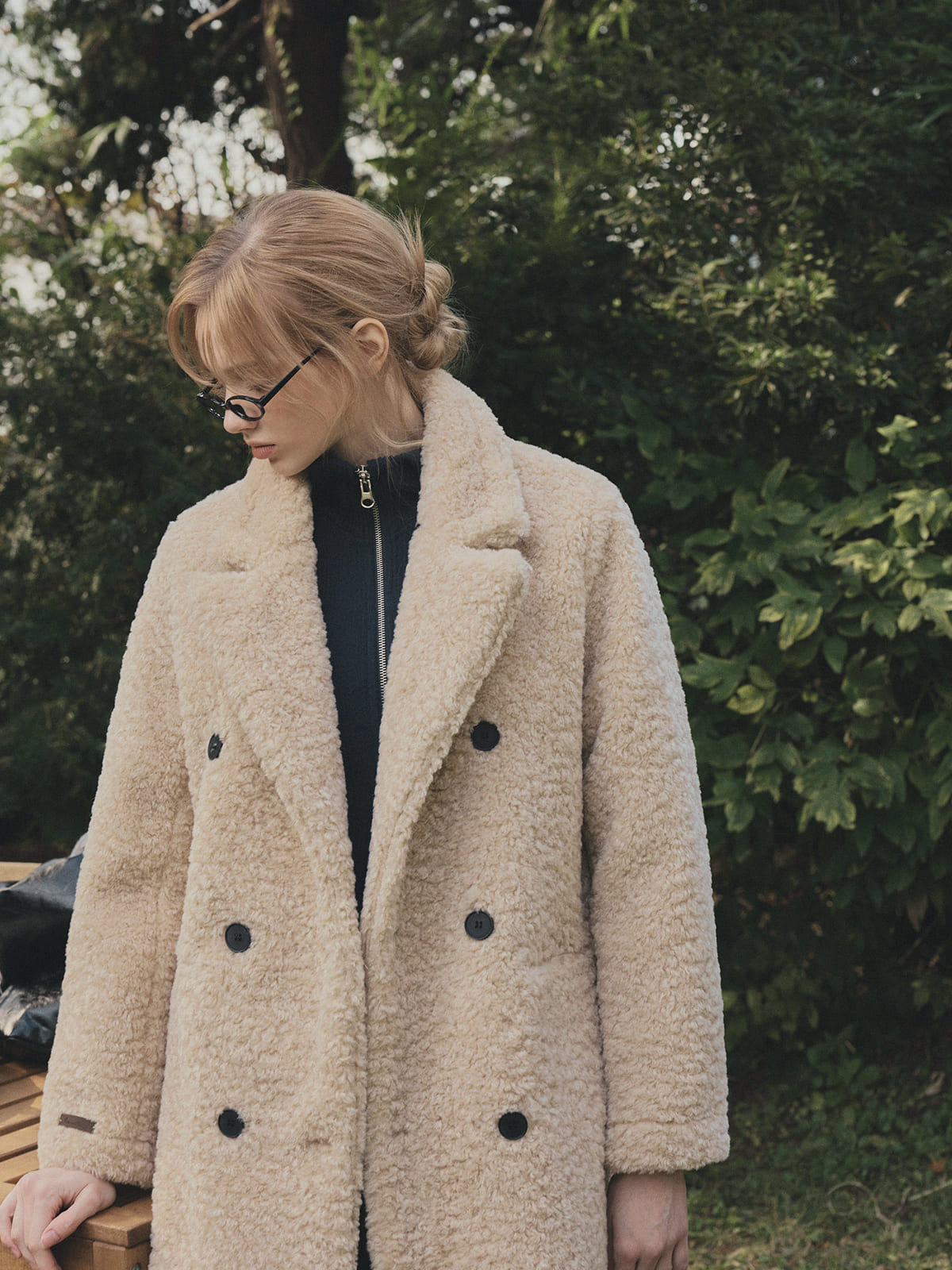 [TWEE] ラストリブ長袖ジップアップ