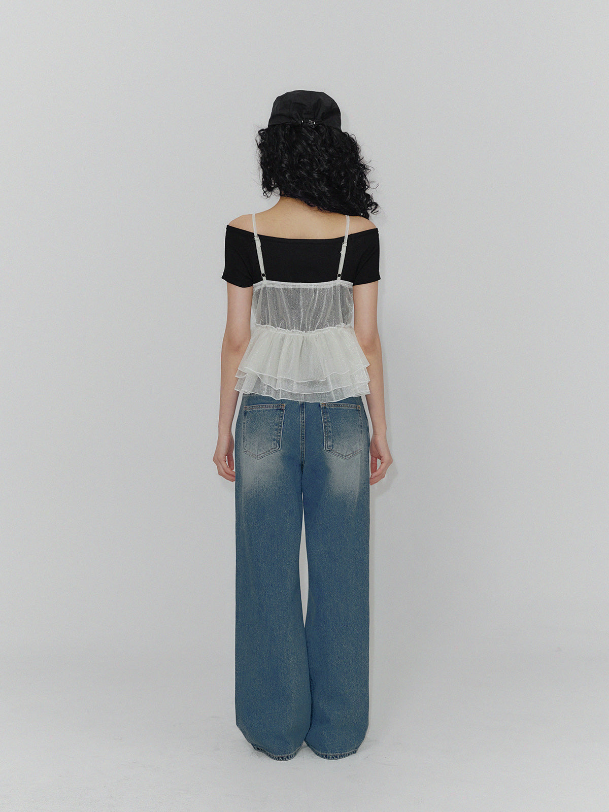 [TWEE] Rimon Sheer Layered Ruffle Bustier