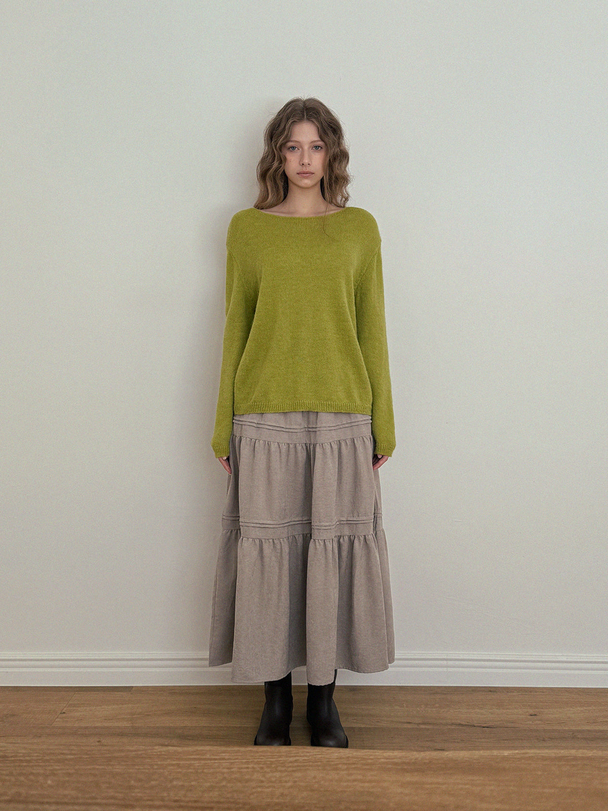 [TWEE] Roer Suede Frill Long Skirt