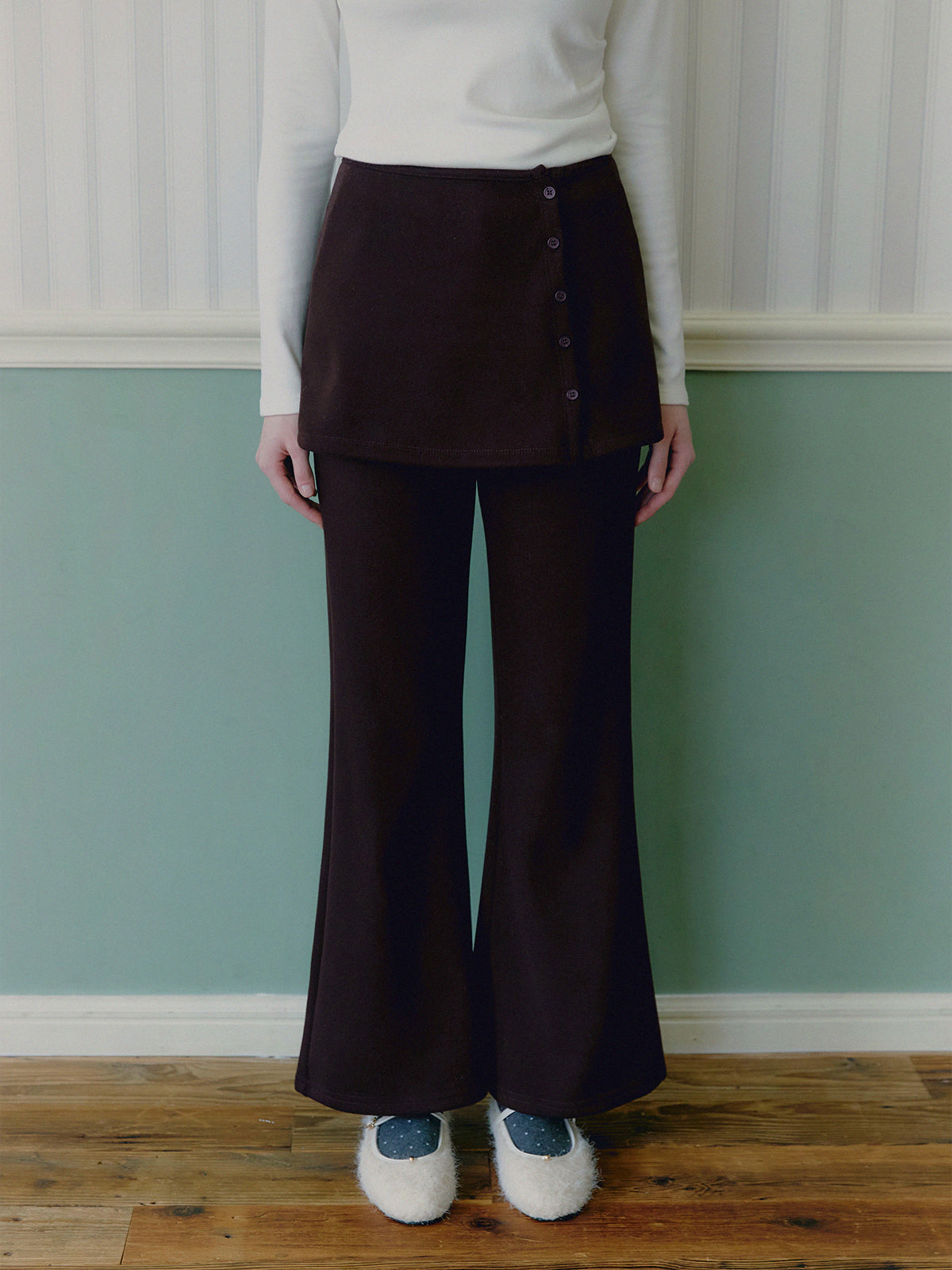 [TWEE] TONES 레이어드 랩 스커트 롱 팬츠