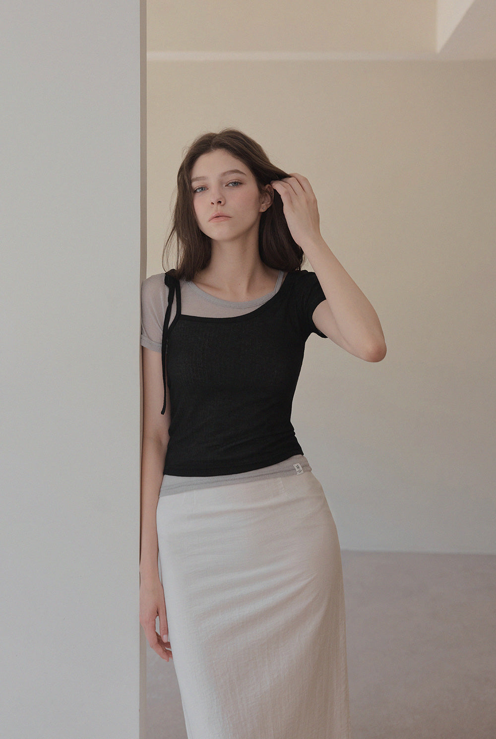 【IONSEOUL】Tei Brushed Two Pin Tuck Slacks 5JH028 T-shirt