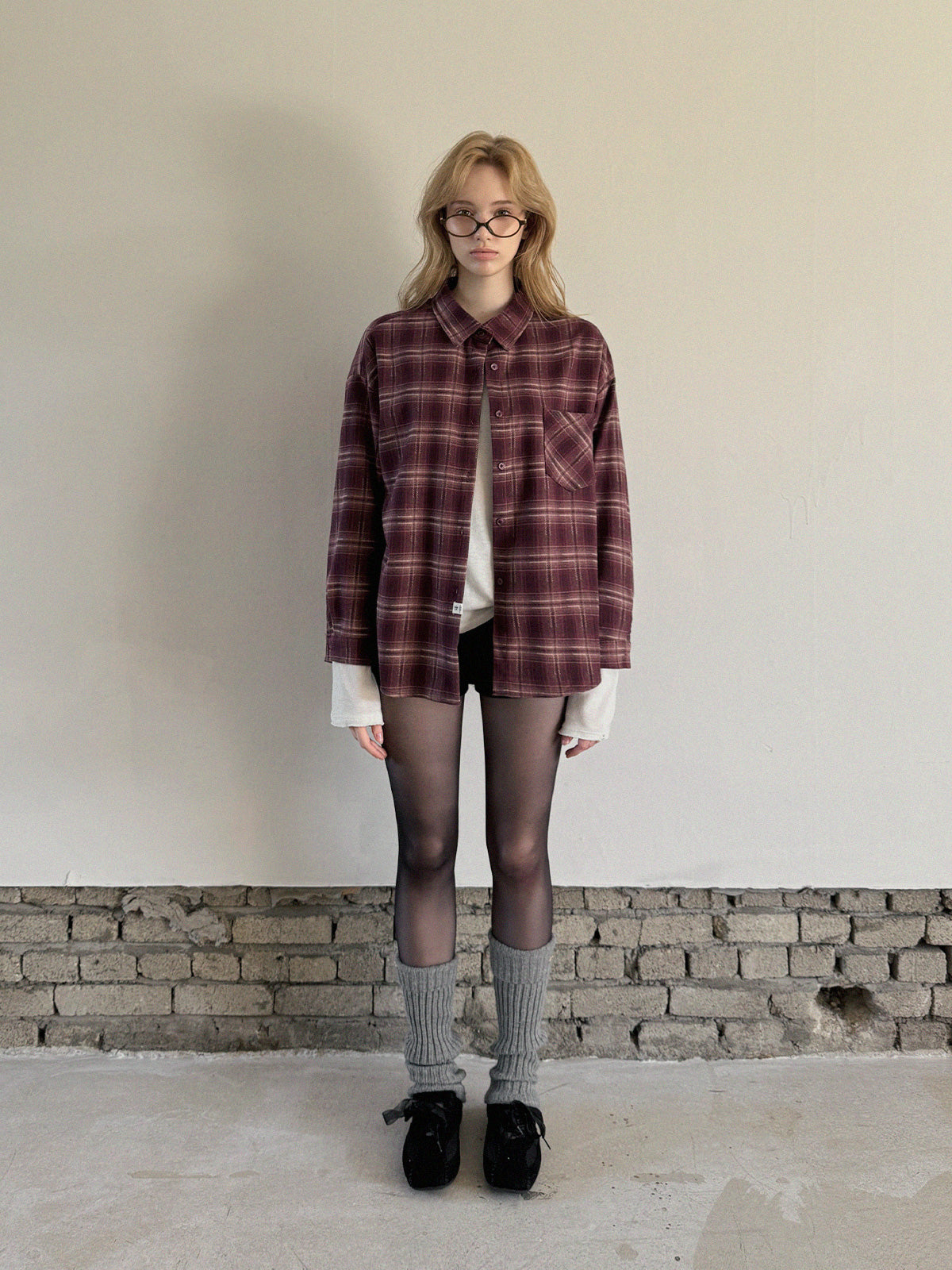 [TWEE] Hoen Check Oversized Hemd