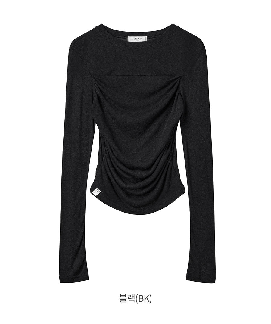 [TWEE] Milan Wave Shirring T-Shirt
