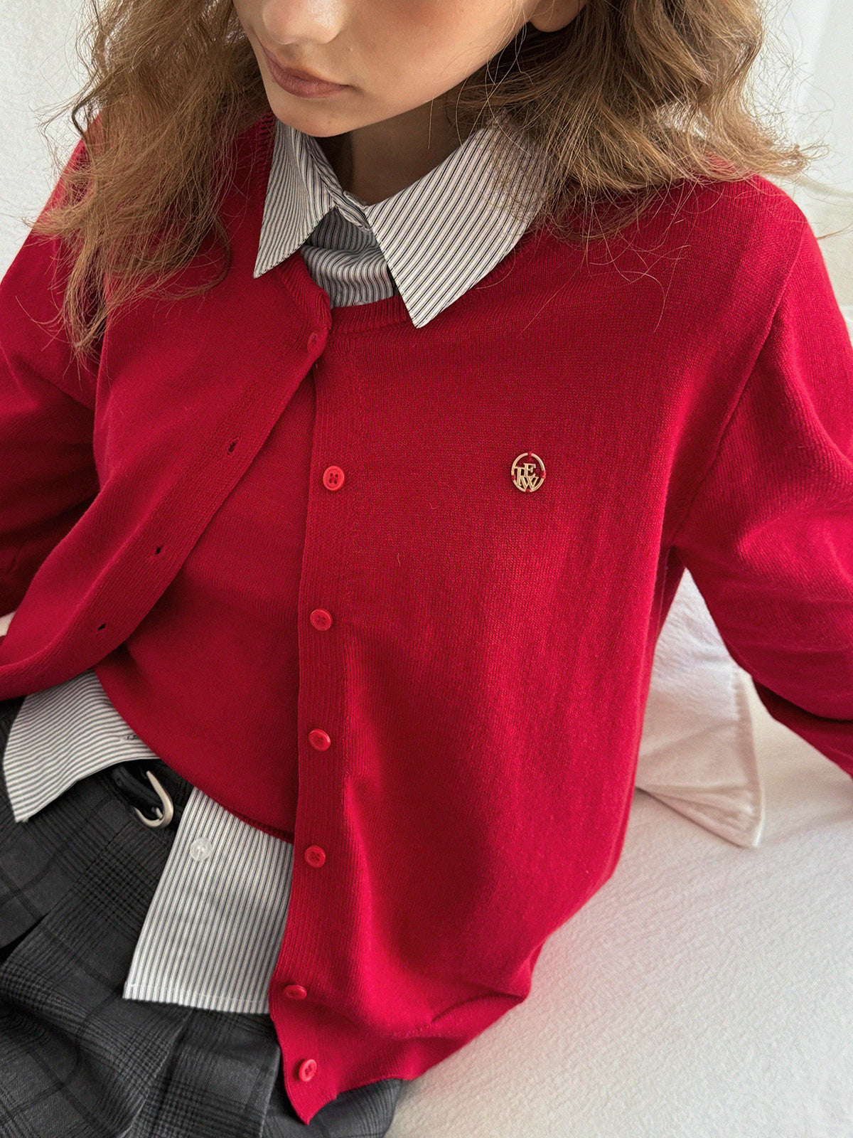 [TWEE] Ringard Knit Sleeveless Top & Cardigan Set