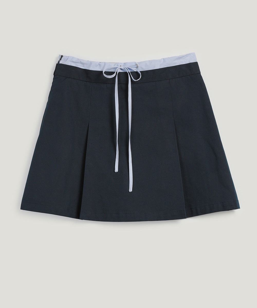 [TWEE] Melinz color-block Pleated Mini skirt