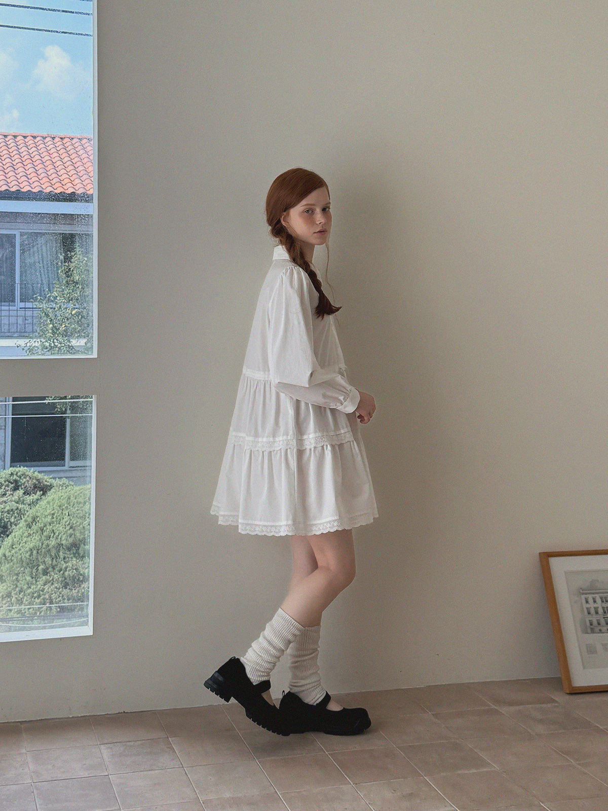 [TWEE] Fobid Tiered Shirt Mini Dress
