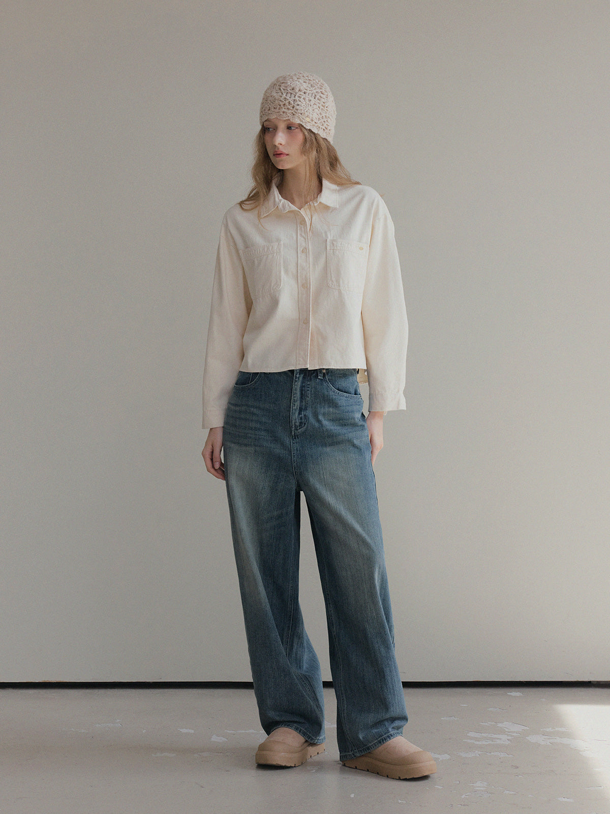 [TWEE] Idel Peach Pocket Langarmhemd