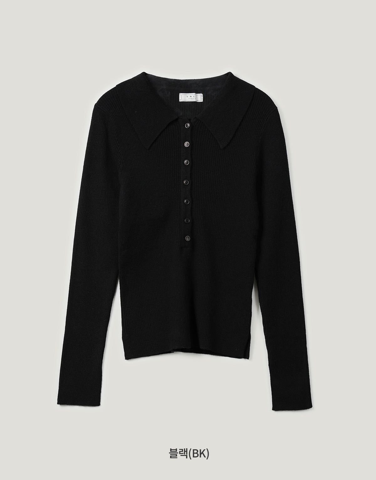 [TWEE] Larkin collar neck button long-sleeved knit