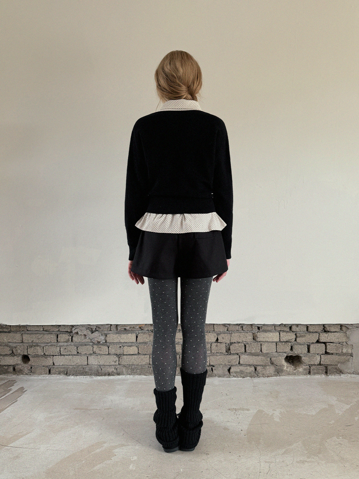 [TWEE] Itco Boatneck Waist Button Knit Top