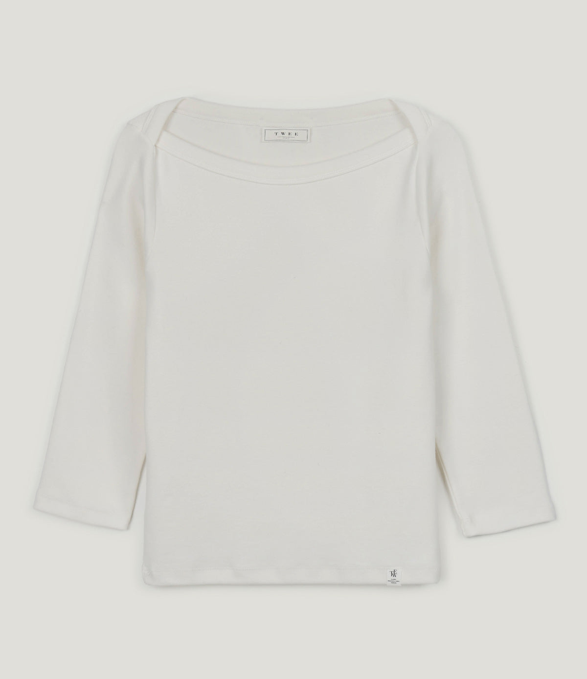 [TWEE] Pair Boat Neck 3/4 Sleeve T-shirt