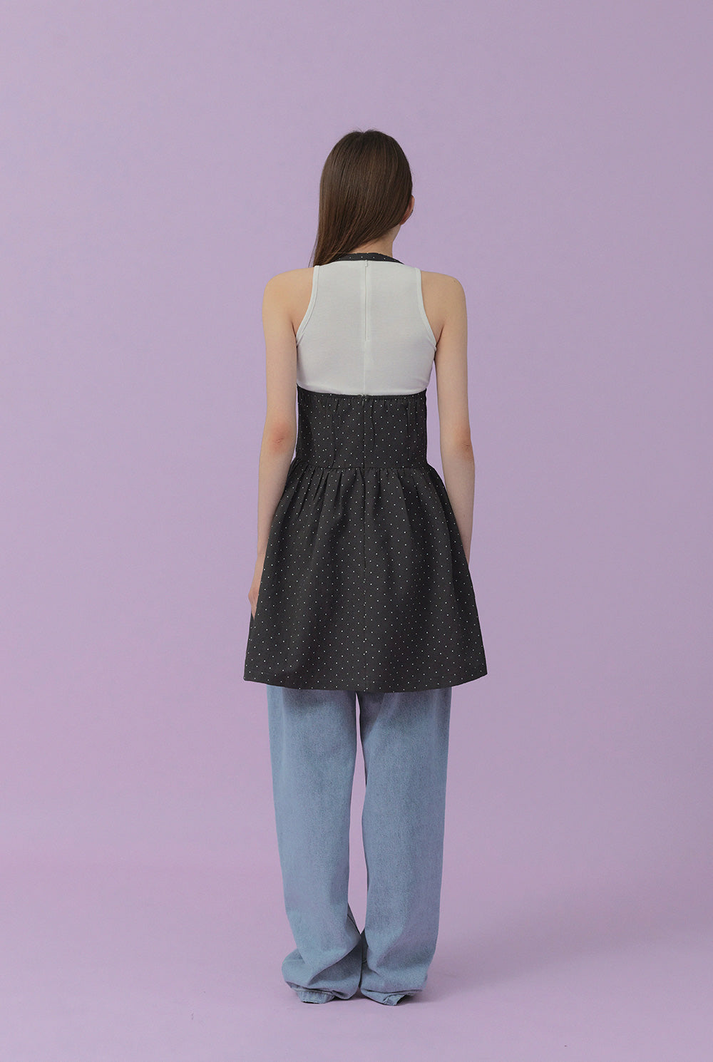[TWEE] Nisbin Mini Dot Halter Neck Dress