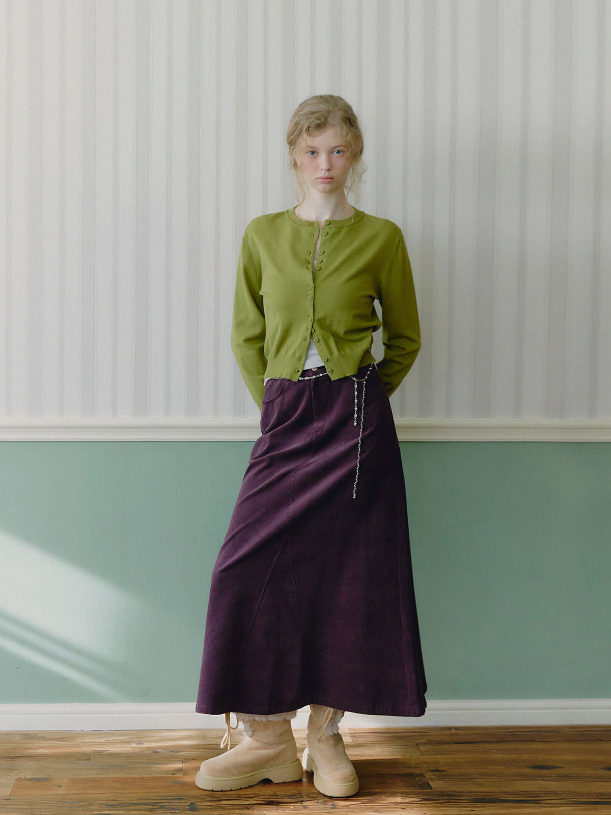 [TWEE] Casha multi-button round neck cardigan