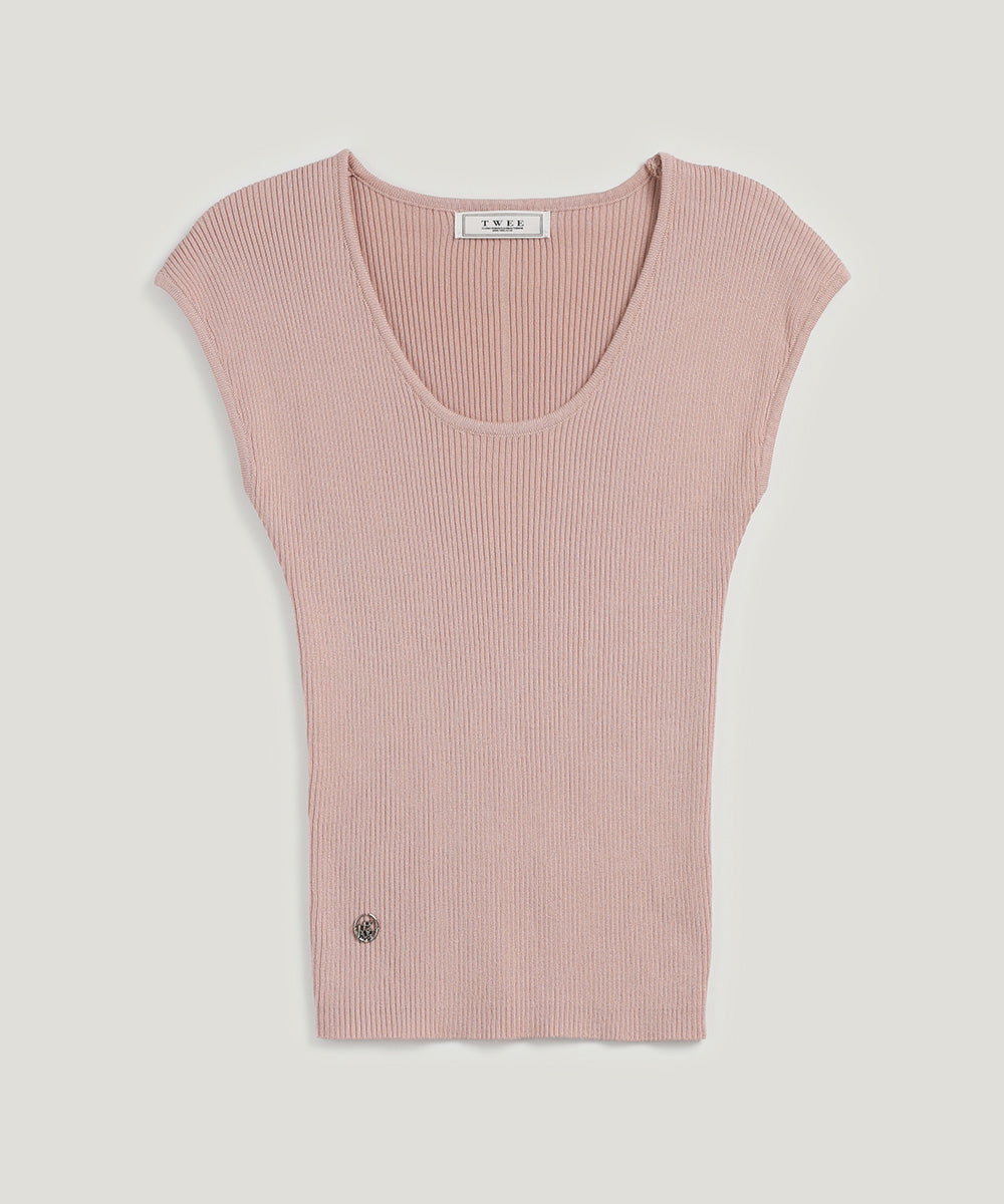 [TWEE] Roelly U-neck Ribbed Knit