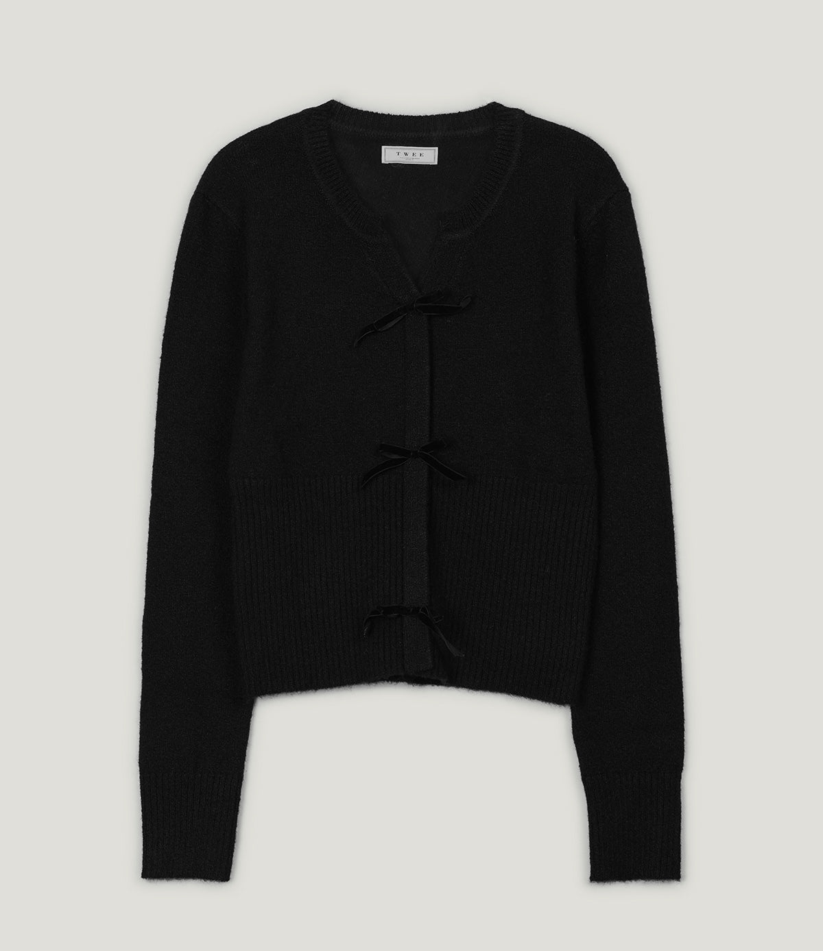 [TWEE] Áo Len Cổ Chữ V Ba Dải Ruy Băng Landon