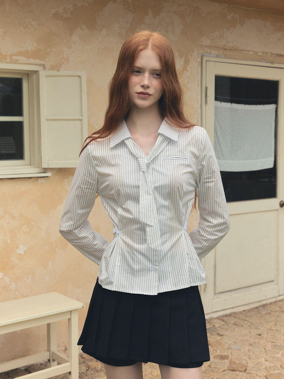 [TWEE] Varnish Tie Stripe Shirt