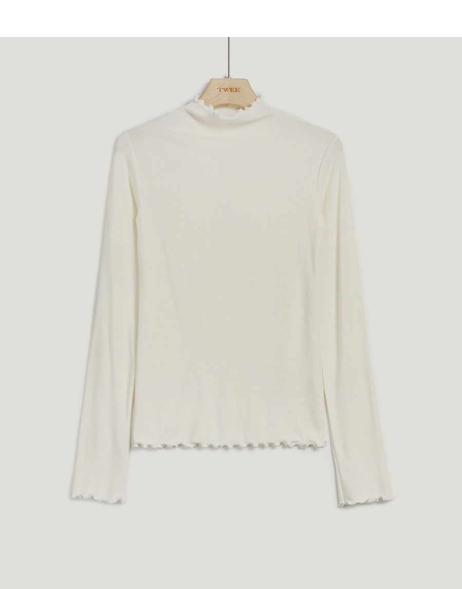 [TWEE] Ciris Wool Frill Turtleneck T-shirt