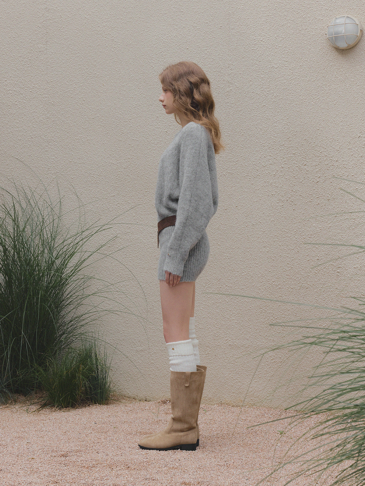 [TWEE] Rein Loose-Fit Knit Dress (Belt Set)