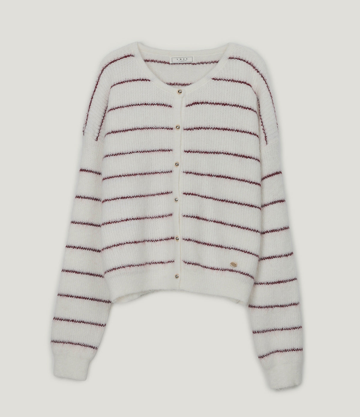 [TWEE] Cardigan a bottoni a righe lavorato a maglia